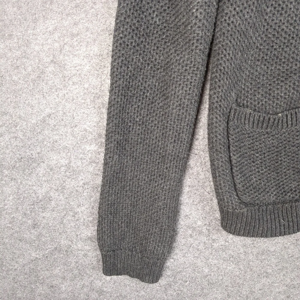 Gap Womens Medium‎ Charcoal Gray Textured Knit Full Zip V-Neck Cardigan Sweater